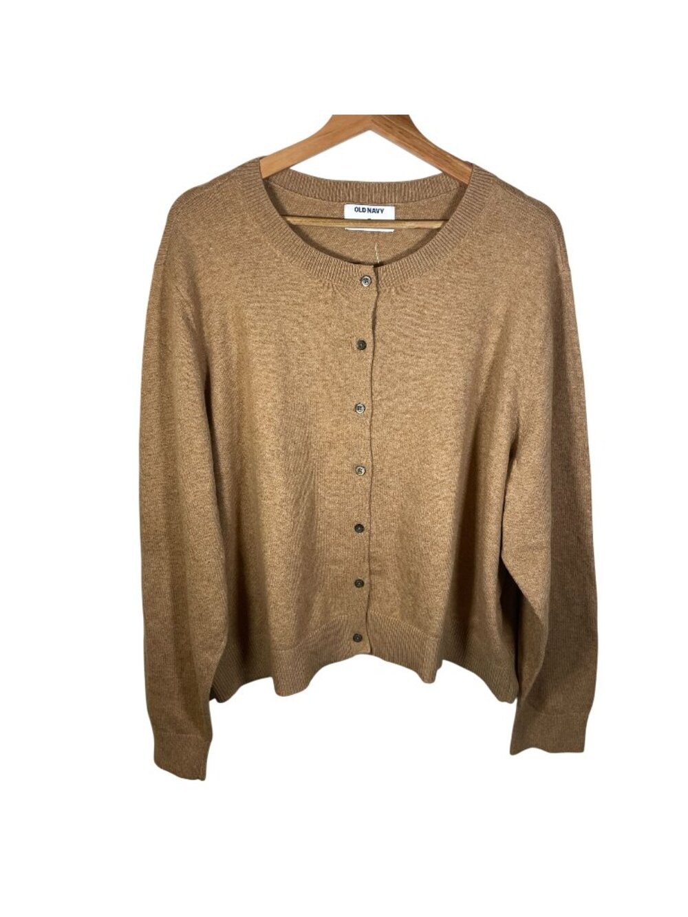 Old Navy Button Down Cardigan Sweater Womens Plus Size 3X Tan Minimal Classic